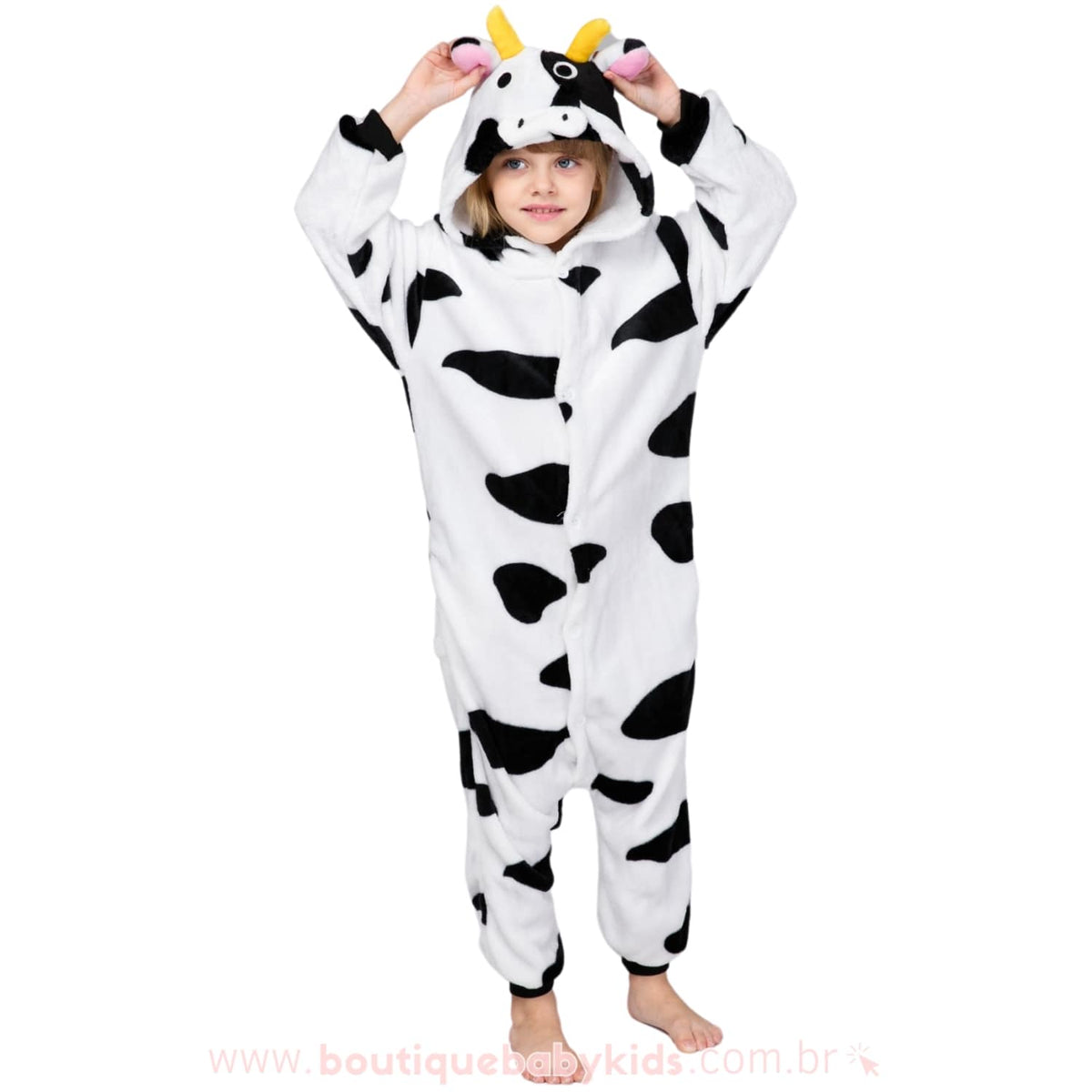 Macacão Pijama Infantil Fantasia Bichinho Vaquinha - Boutique Baby Kids