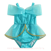 Body Bebê Fantasia Disney Princesa Jasmine Azul - Boutique Baby Kids