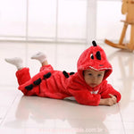 Macacão Bebê Fantasia Bichinho Dinossauro Vermelho - Boutique Baby Kids 