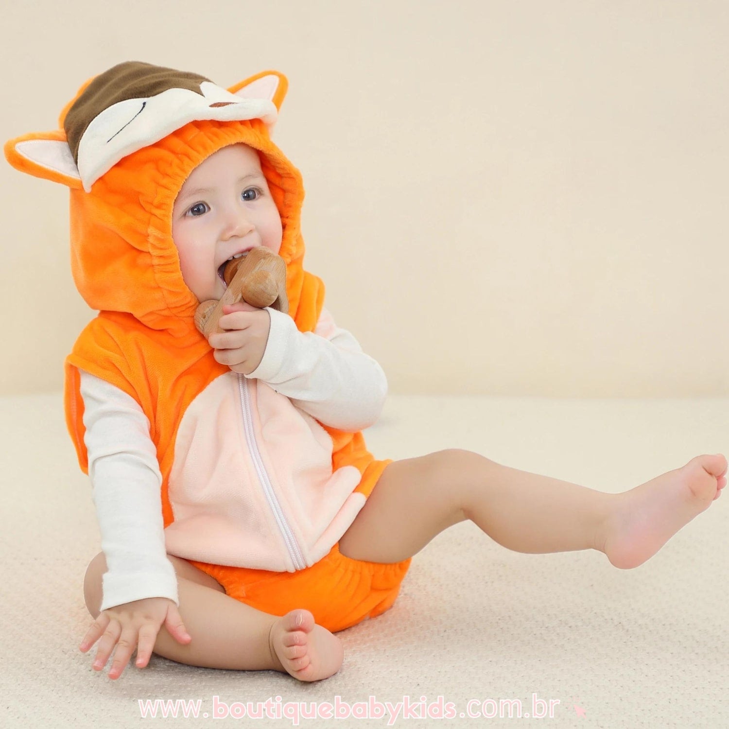 Body Bebê Fantasia Bichinho Raposa Laranja - Boutique Baby Kids