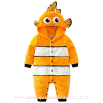 Macacão Bebê Inverno Fantasia Peixinho Nemo Laranja - Frete Grátis - Boutique Baby Kids 