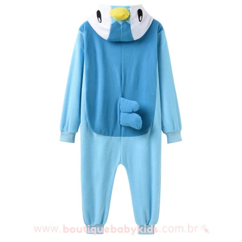 Macacão Pijama Infantil Fantasia Sonic Azul 4 a 12 Anos - Frete