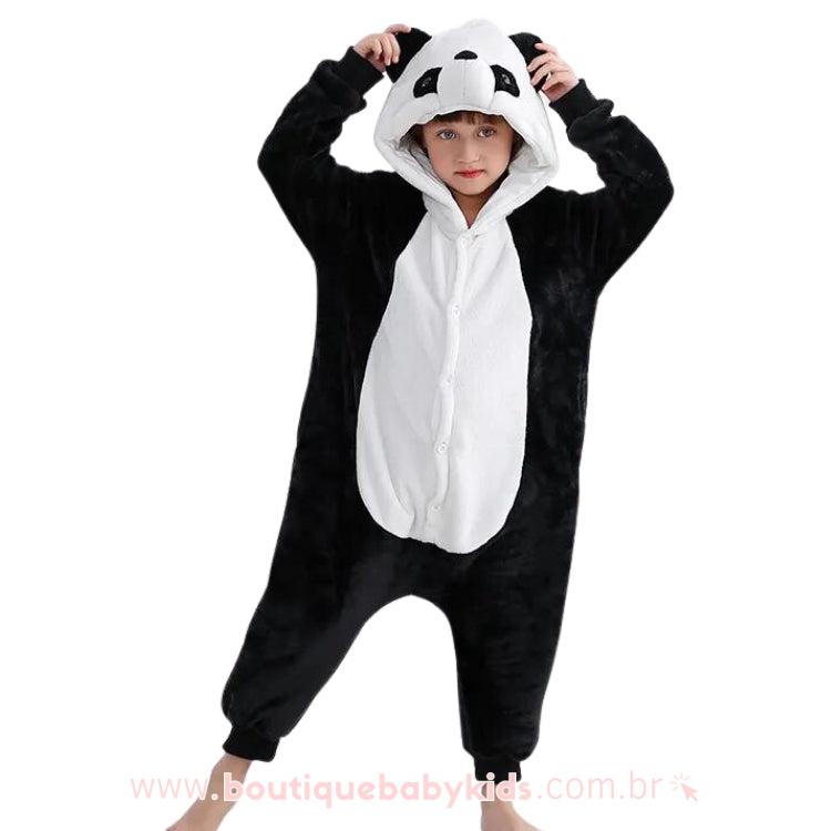 Macacão Infantil Fantasia Ursinho Panda