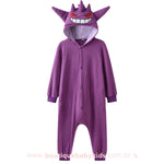 Macacão Pijama Infantil Fantasia Pokémon Gengar Roxo - Boutique Baby Kids