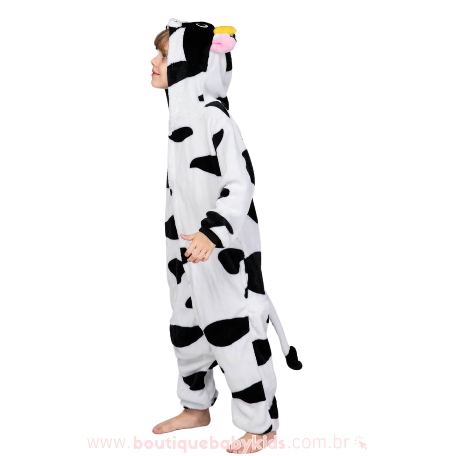 Macacão Pijama Infantil Fantasia Bichinho Vaquinha - Boutique Baby Kids