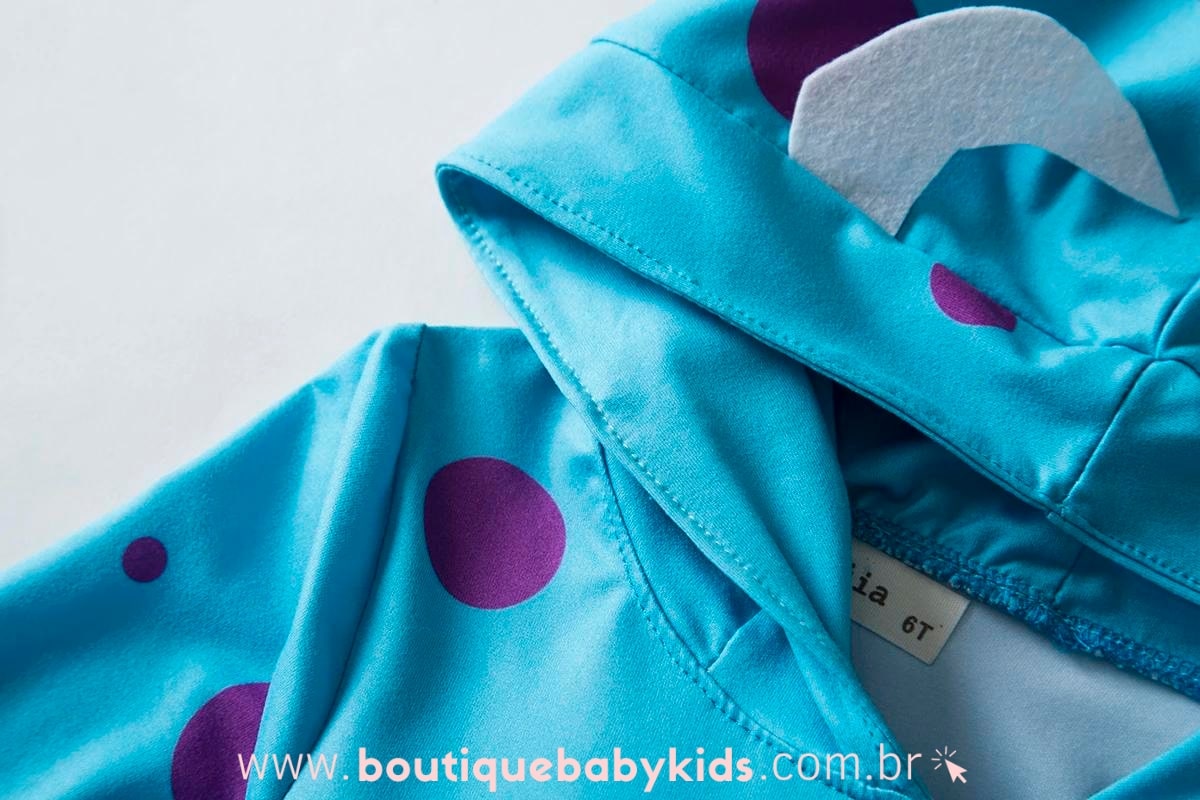 Vestido Infantil Fantasia Sullivan Monstros S.A