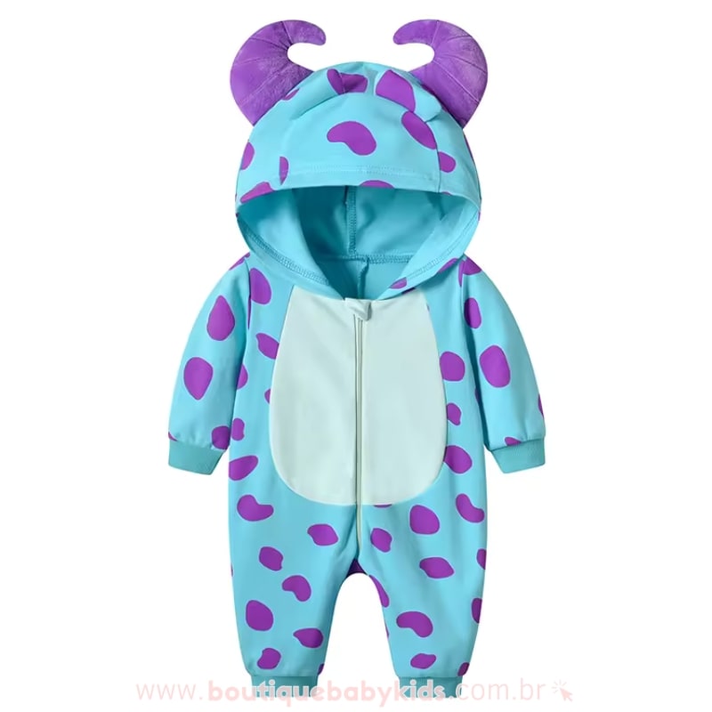 Macacão Bebê Fantasia Sulley Monstros S.A -  Boutique Baby Kids