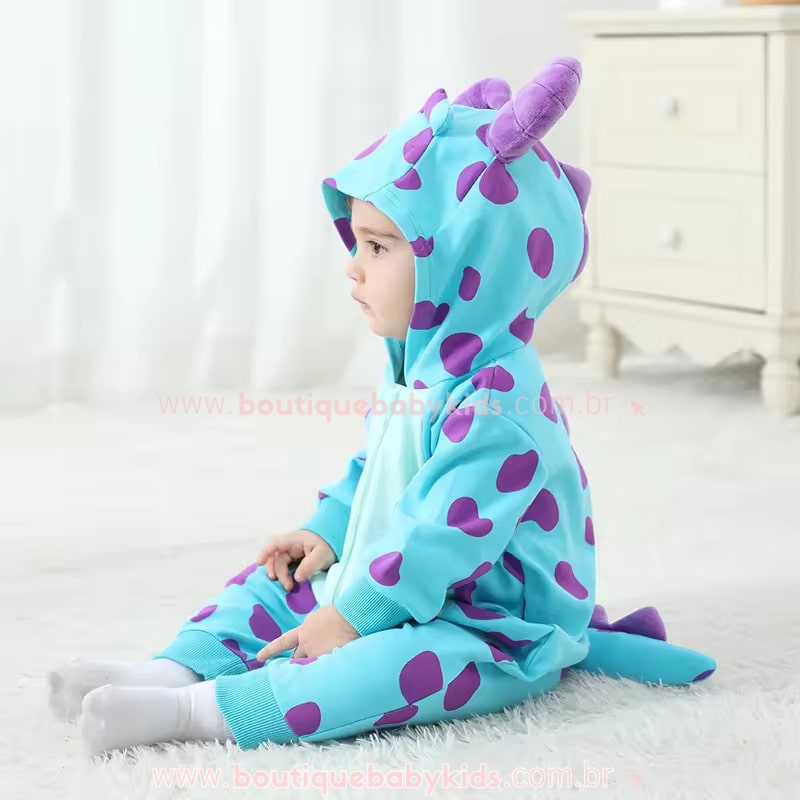 Macacão Bebê Fantasia Sulley Monstros S.A -  Boutique Baby Kids