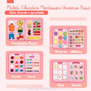 Maleta Educativa Montessori Unicórnio Rosa - Boutique Baby Kids