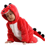 Macacão Bebê Fantasia Bichinho Dinossauro Vermelho - Boutique Baby Kids 
