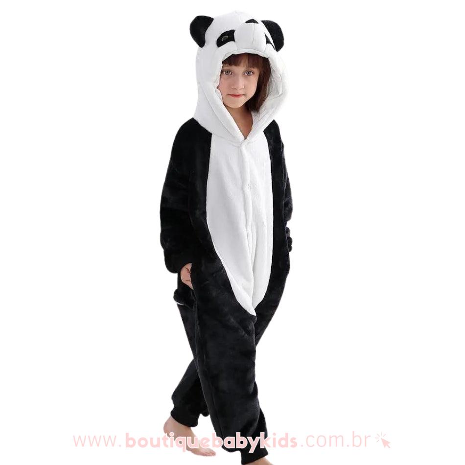 Macacão Infantil Fantasia Ursinho Panda