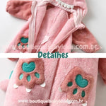 Macacão Bebê Fantasia Bichinho Dinossaura Rosa - Boutique Baby Kids 