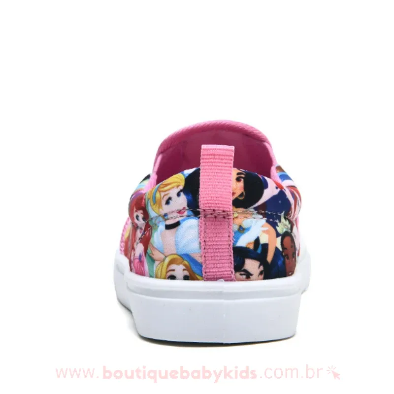 Tênis Infantil Slip On Princesas Disney