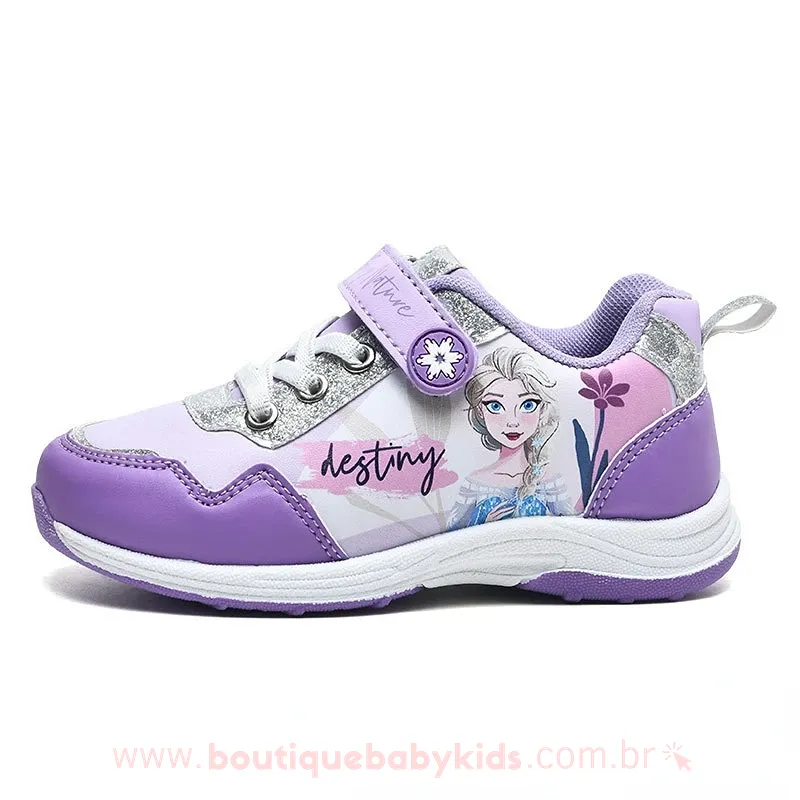Tênis Infantil Disney Princesa Elsa Frozen Lilás - Boutique Baby Kids