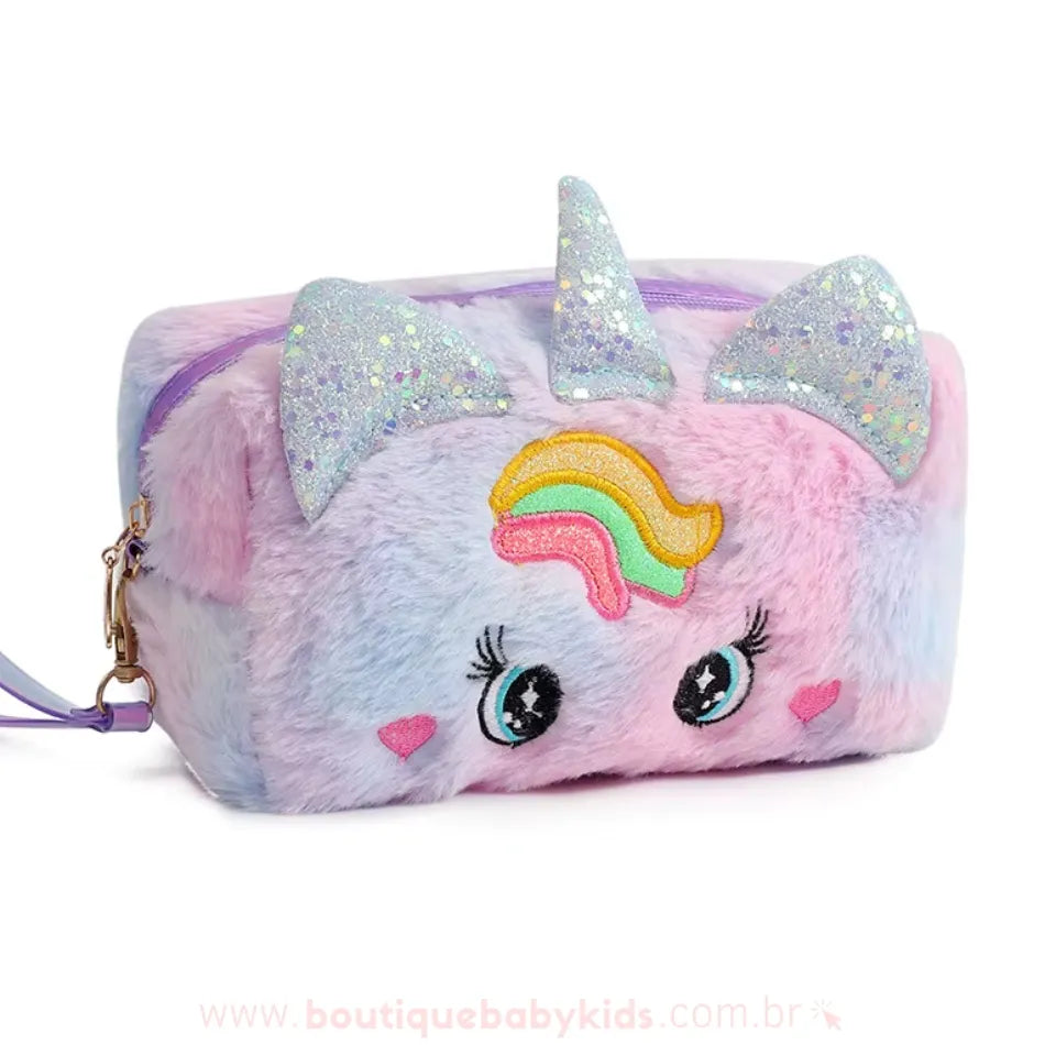 Estojo de Pelúcia Unicórnio Arco-Íris - Boutique Baby Kids