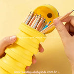 Estojo Escolar de Silicone Retrátil Gatocórnio Amarelo - Boutique Baby Kids