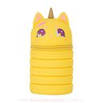 Estojo Escolar de Silicone Retrátil Gatocórnio Amarelo - Boutique Baby Kids