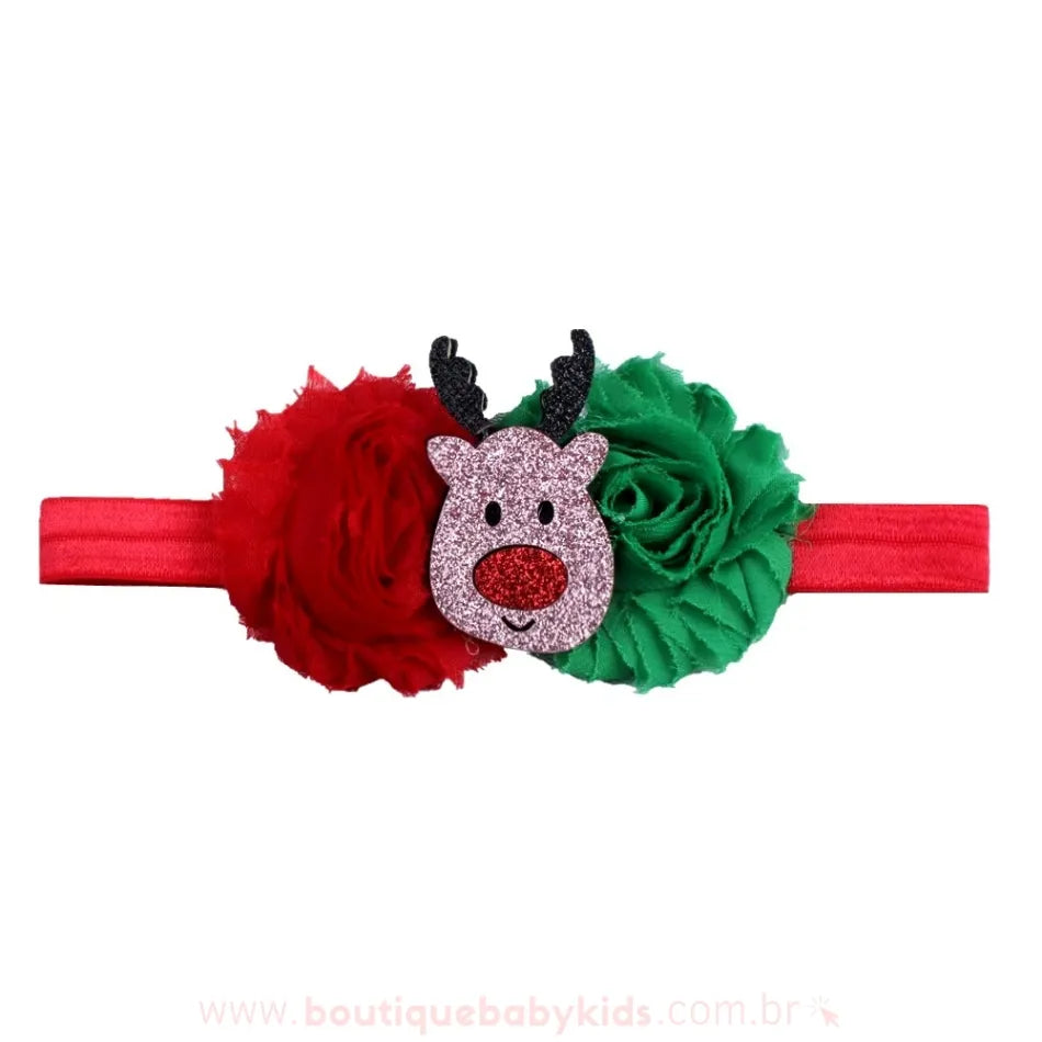 Faixa Bebê Festiva de Natal Rena - Boutique Baby Kids