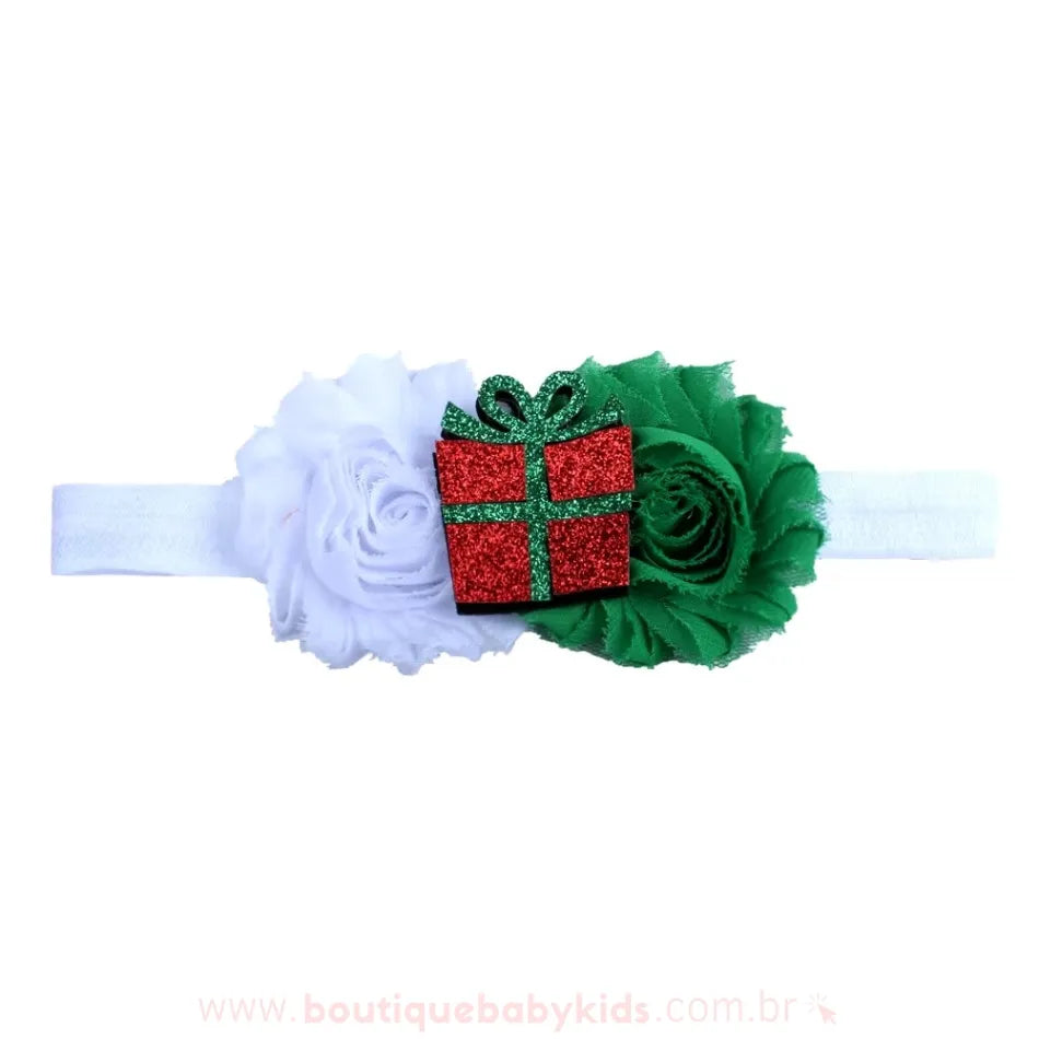 Faixa Bebê Festiva de Natal Presentinho - Boutique Baby Kids