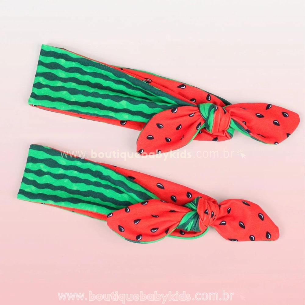 Faixa Bebê Temática Laço Melancia - Boutique Baby Kids