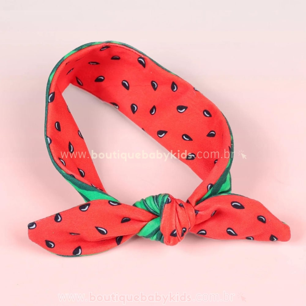 Faixa Bebê Temática Laço Melancia - Boutique Baby Kids
