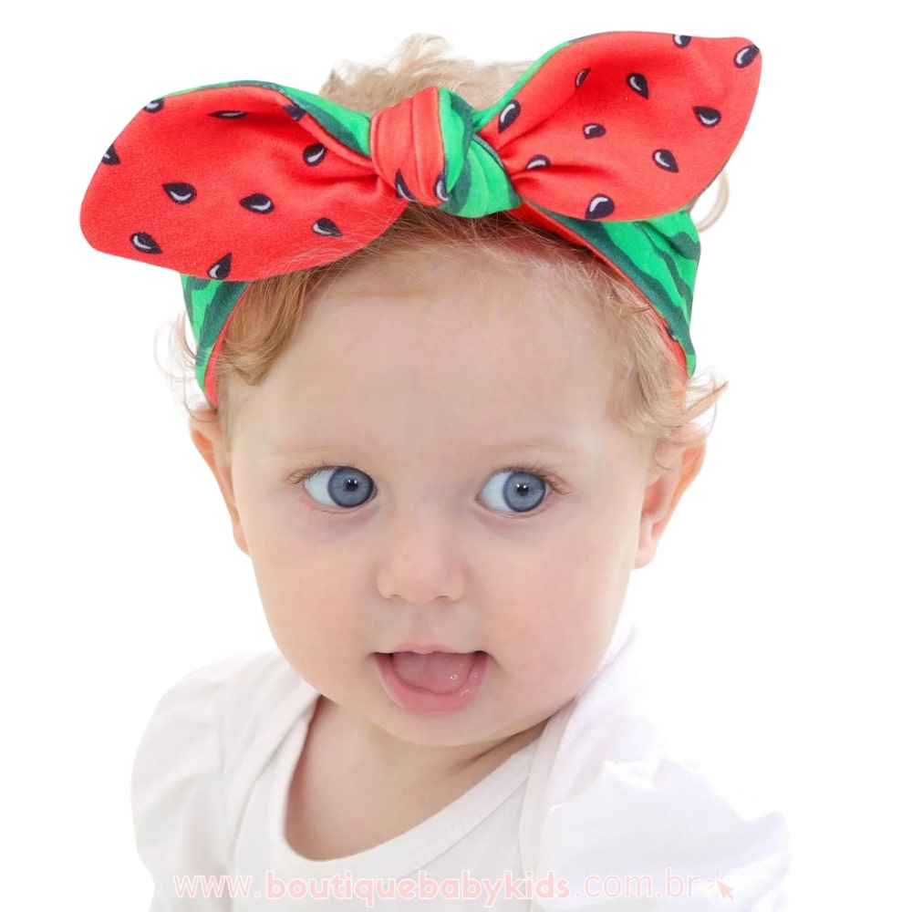 Faixa Bebê Temática Laço Melancia - Boutique Baby Kids