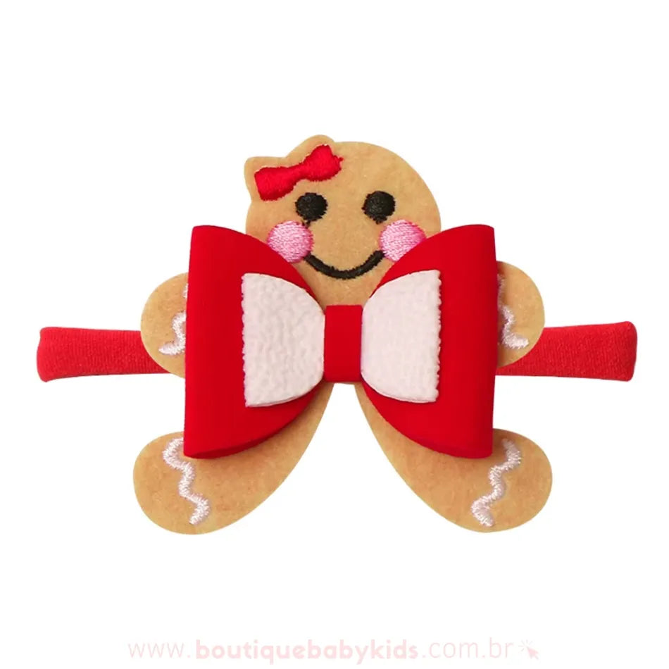 Faixa Temática Festiva Natal Encantado Biscoito de Gengibre - Boutique Baby Kids