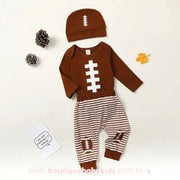 Conjunto Bebê Futebol Americano (Body, calça e touca) - Boutique Baby Kids