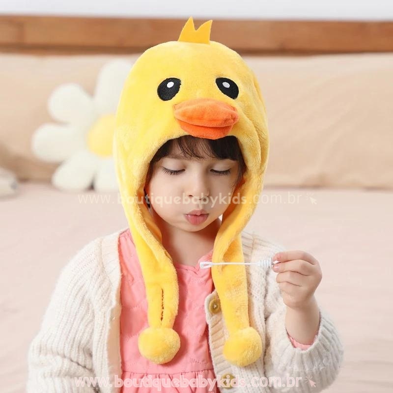 Gorro Infantil Temático Bichinho Patinho Amarelo - Frete Grátis