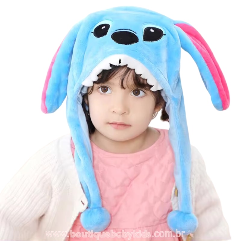 Gorro Infantil Temático Bichinho Stitch Azul - Boutique Baby Kids