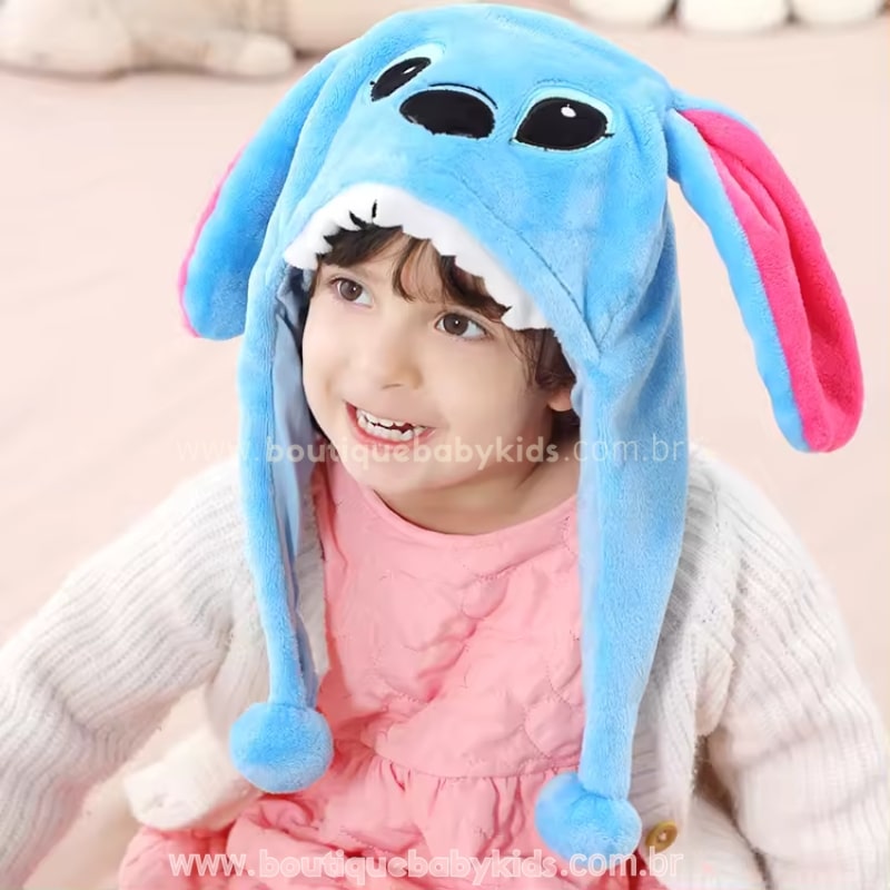 Gorro Infantil Temático Bichinho Stitch Azul - Boutique Baby Kids
