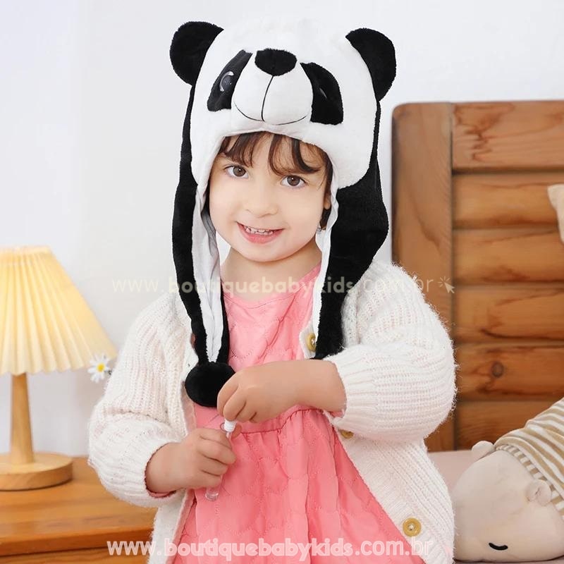 Gorro Infantil Temático Bichinho Ursinho Panda - Boutique Baby Kids