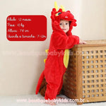 Macacão Bebê Fantasia Bichinho Dragão Vermelho - Boutique Baby Kids
