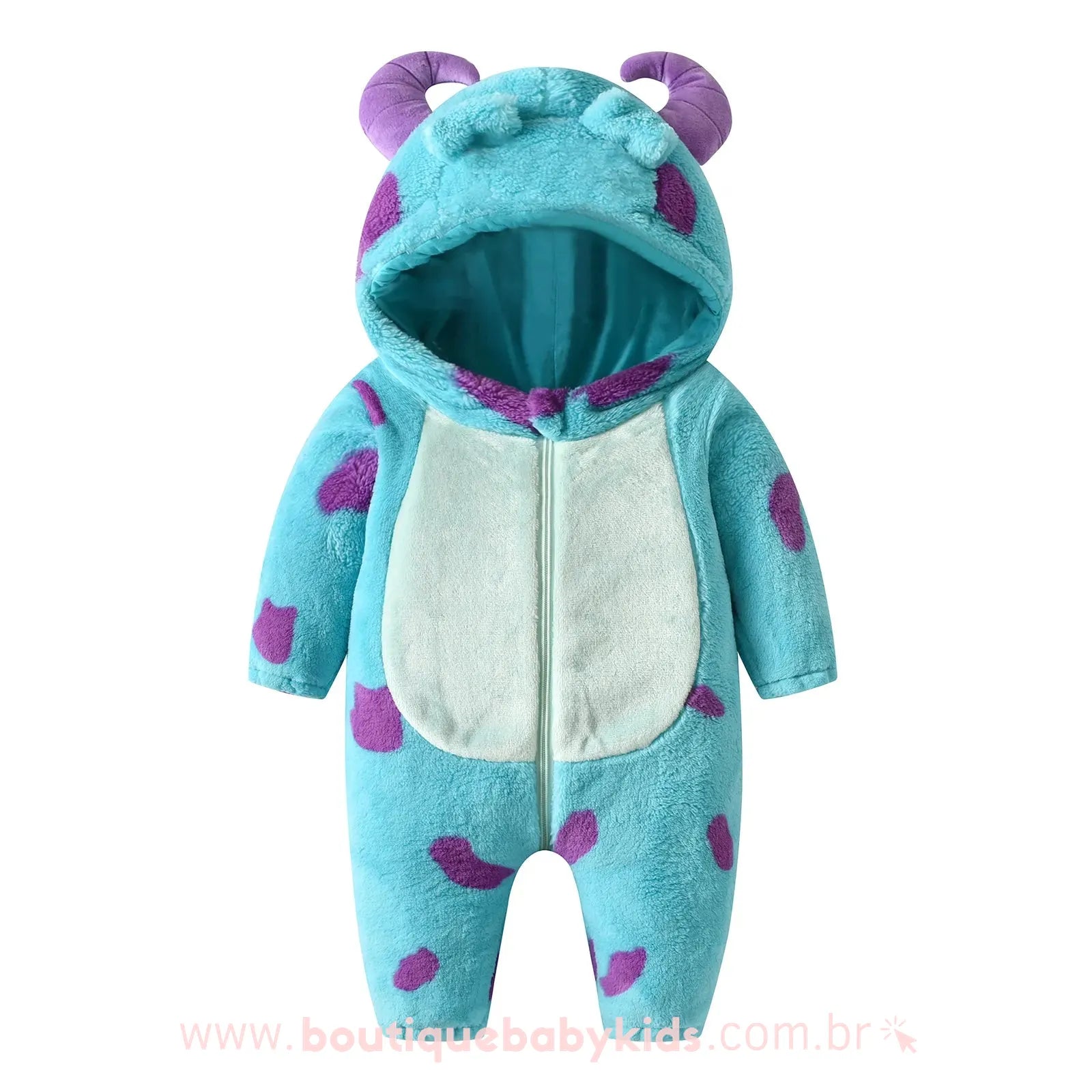 Macacão Bebê Fantasia Sulley Sullivan Monstros S.A Azul - Boutique Baby Kids