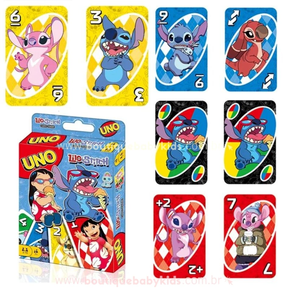 Jogo de Cartas Uno Temático Lilo & Stitch - Boutique Baby Kids