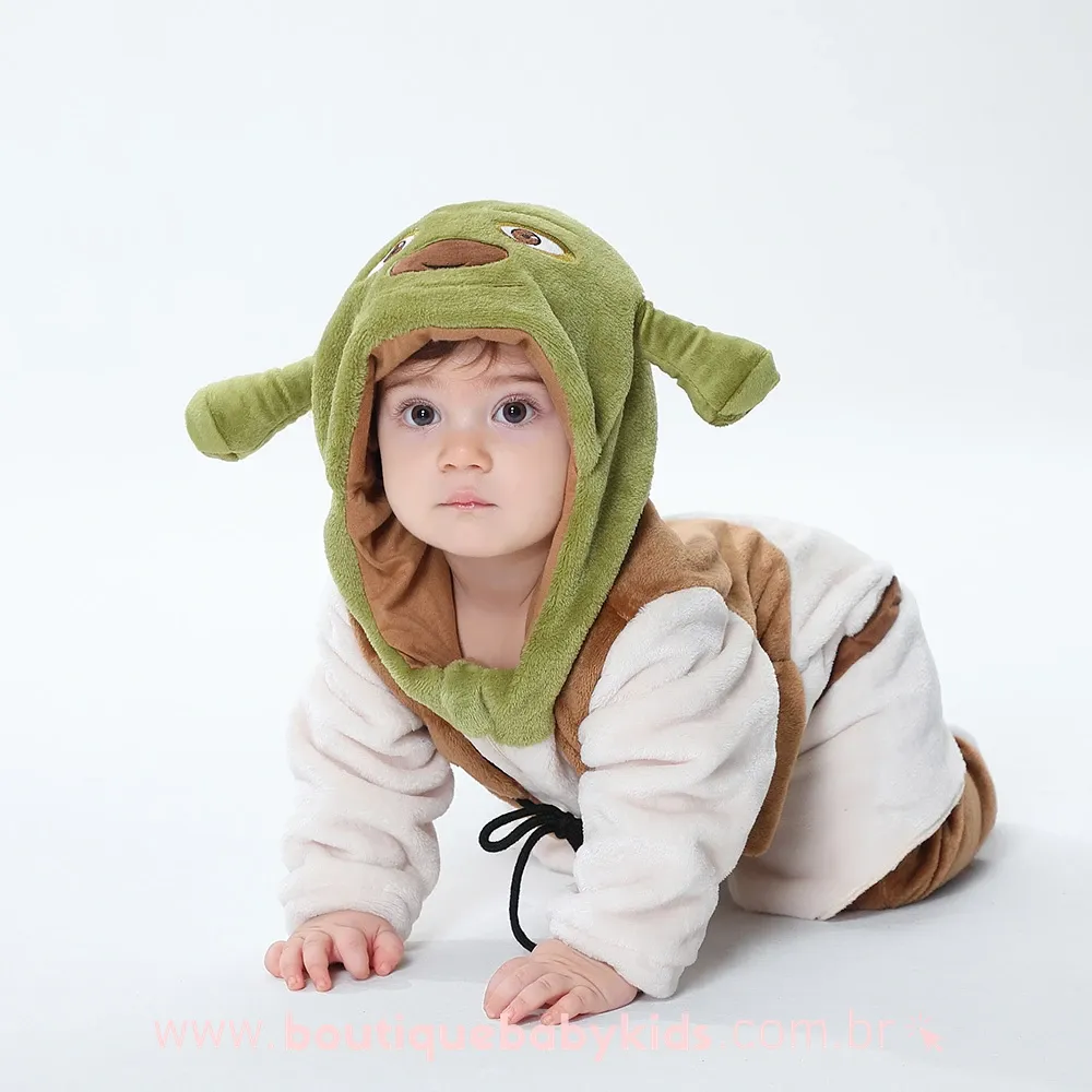 Macacão Bebê Fantasia Shrek - Boutique Baby Kids