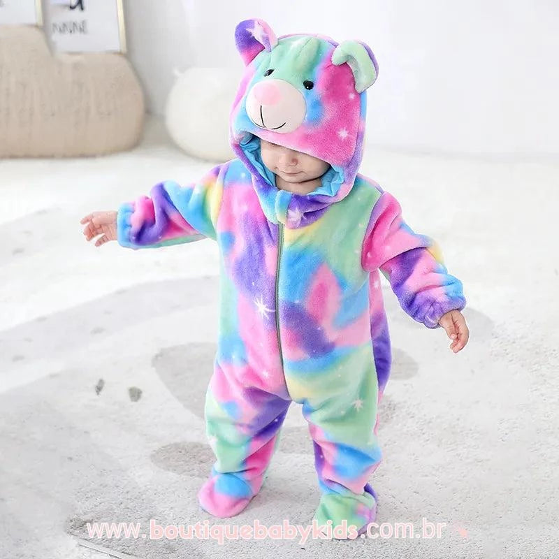 Macacão Bebê Fantasia Bichinho Ursinha Multicor - Boutique Baby Kids