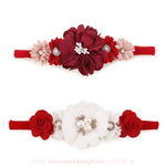 Kit 2 Faixas Florais Festivas de Natal Flores - Boutique Baby Kids