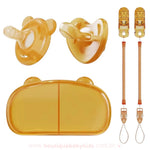 Kit Chupetas de Silicone que Imita o Seio Materno com Prendedores e Estojo - Boutique Baby Kids