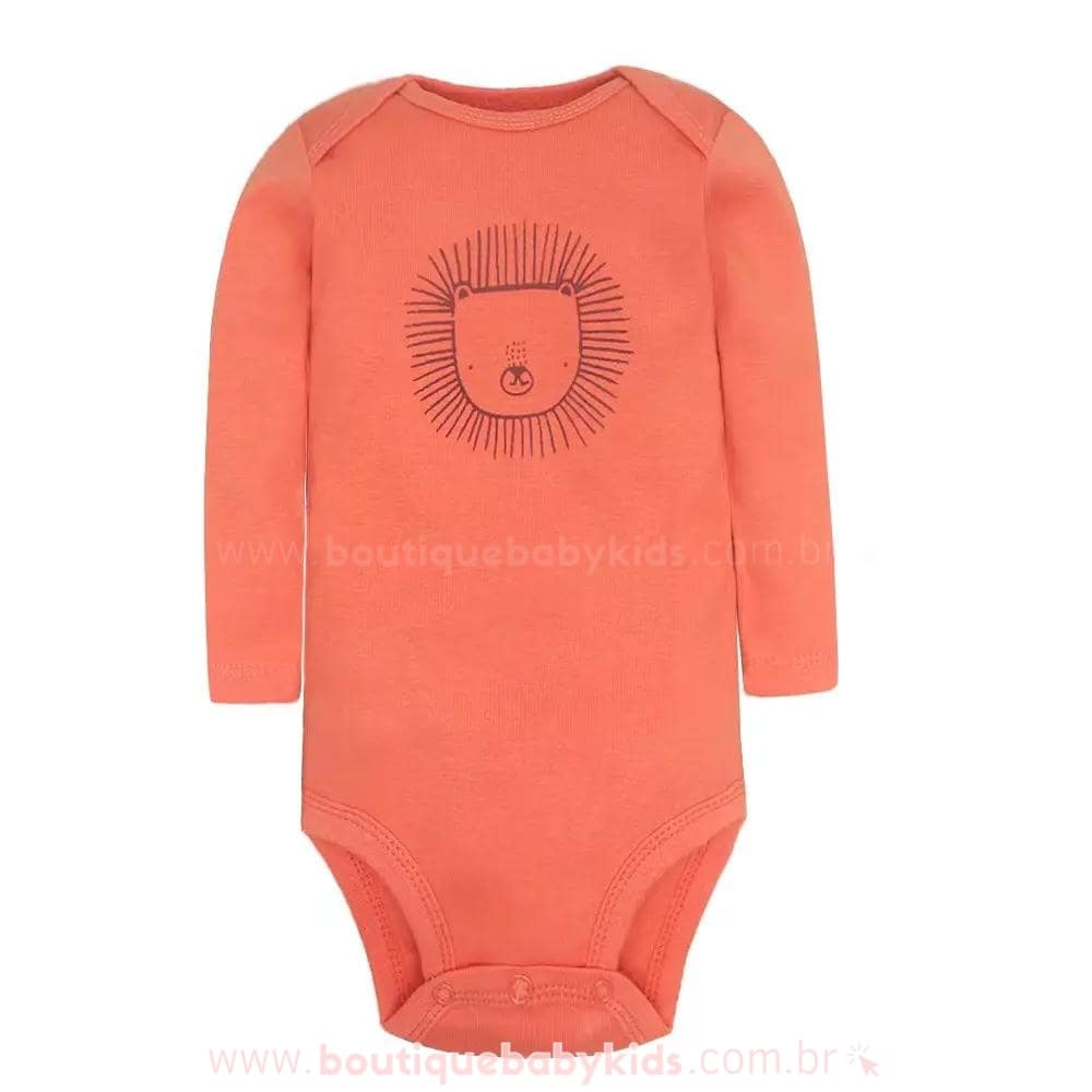 Kit com 5 Bodies Bebê Bichinhos Multicor Manga Longa - Boutique Baby Kids