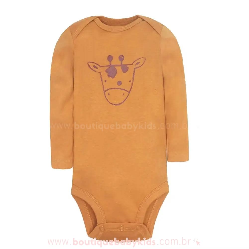 Kit com 5 Bodies Bebê Bichinhos Multicor Manga Longa - Boutique Baby Kids