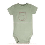Body Bebê Bichinho Hipopótamo Verde Manga Curta - Boutique Baby Kids 