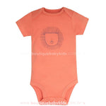 Body Bebê Bichinho Leão Laranja Manga Curta - Boutique Baby Kids 