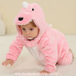 Macacão Bebê Fantasia Bichinho Dinossaura Rosa - Boutique Baby Kids 