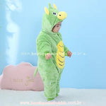 Macacão Bebê Acolchoado Bichinho Dinossauro Verde - Boutique Baby Kids