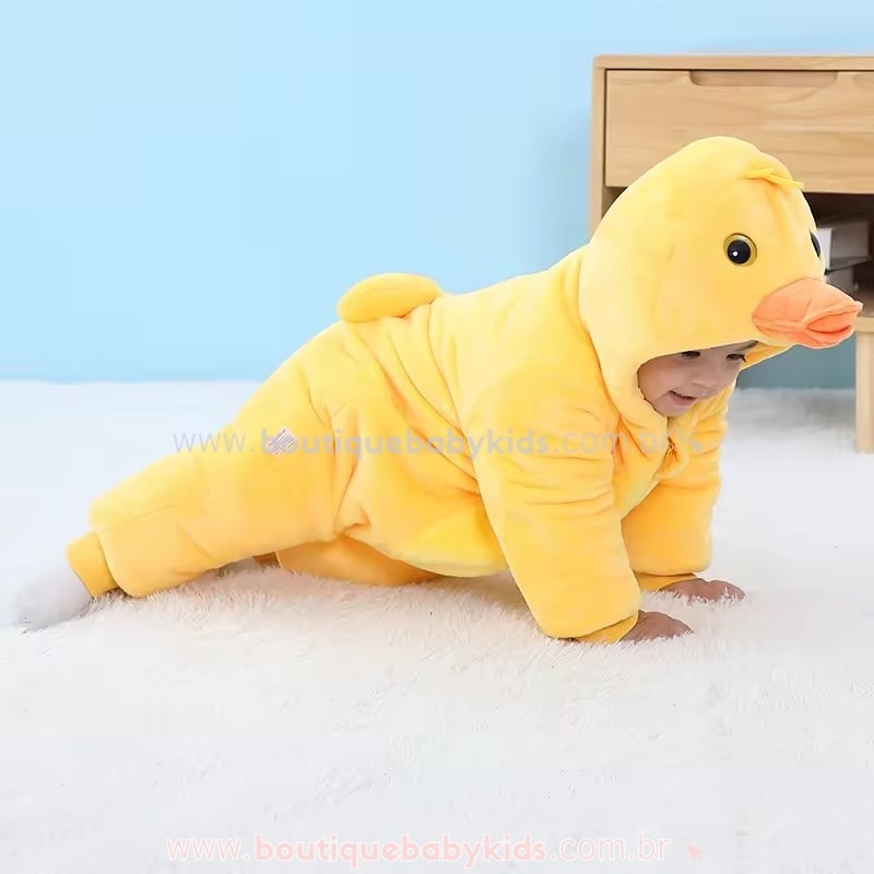Macacão Bebê Acolchoado Fantasia Patinho - Boutique Baby Kids
