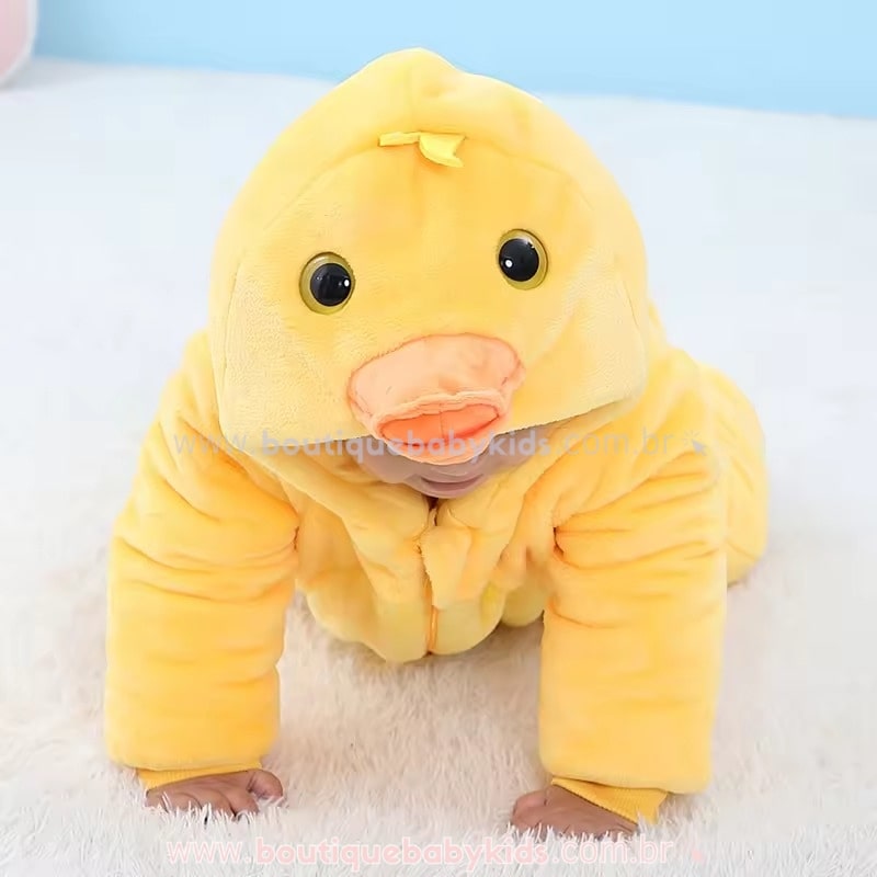 Macacão Bebê Acolchoado Fantasia Patinho - Boutique Baby Kids