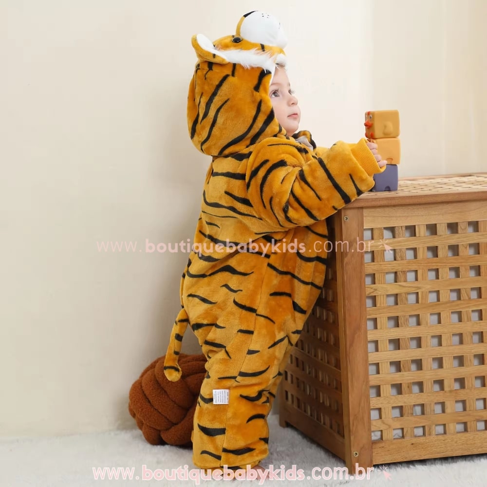 Macacão Bebê Acolchoado Fantasia Tigre - Boutique Baby Kids
