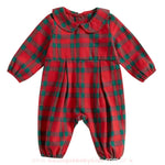 Macacão Bebê Clássico Xadrez Vermelho Manga Longa - Boutique Baby Kids