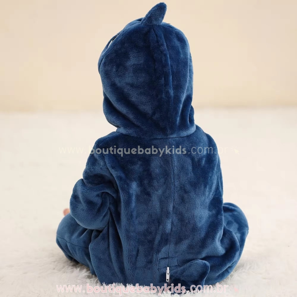 Macacão Bebê Fantasia Bichinho Tubarão Azul - Boutique Baby Kids